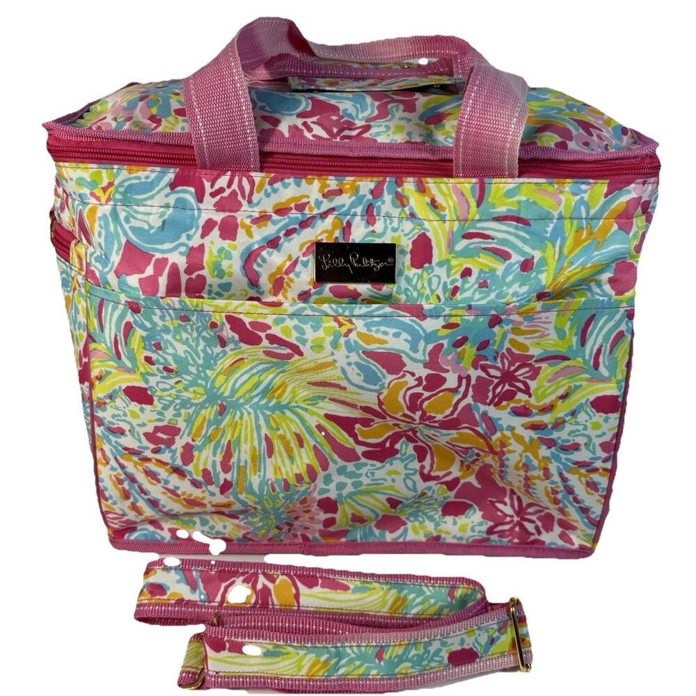 Lilly Pulitzer Sipping & Trippin Large Insulated Lined Beach Cooler Tote Bag Exc